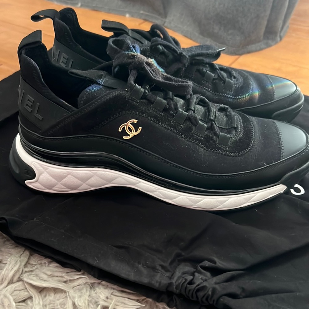 Black Chanel athletic shoes size 41. Worn a few times, perfect condition